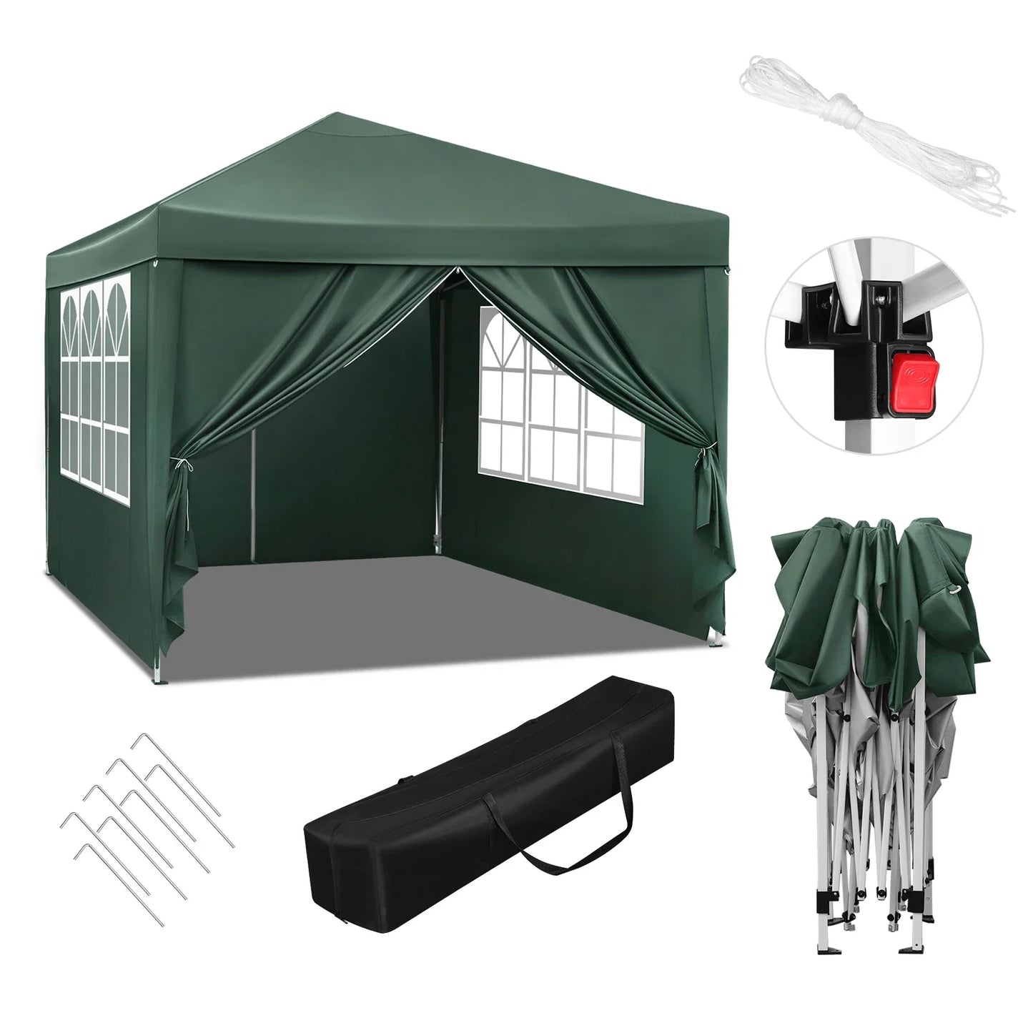 Opvouwbare Partytent 3x3m – Waterdicht & UV-bescherming met Draagtas