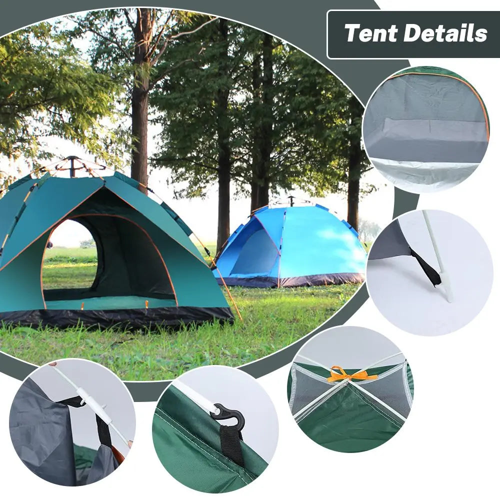 Automatic Double Camping Tent - Waterproof, UV Protection, Quick Set Up, Suitable for 2 Persons