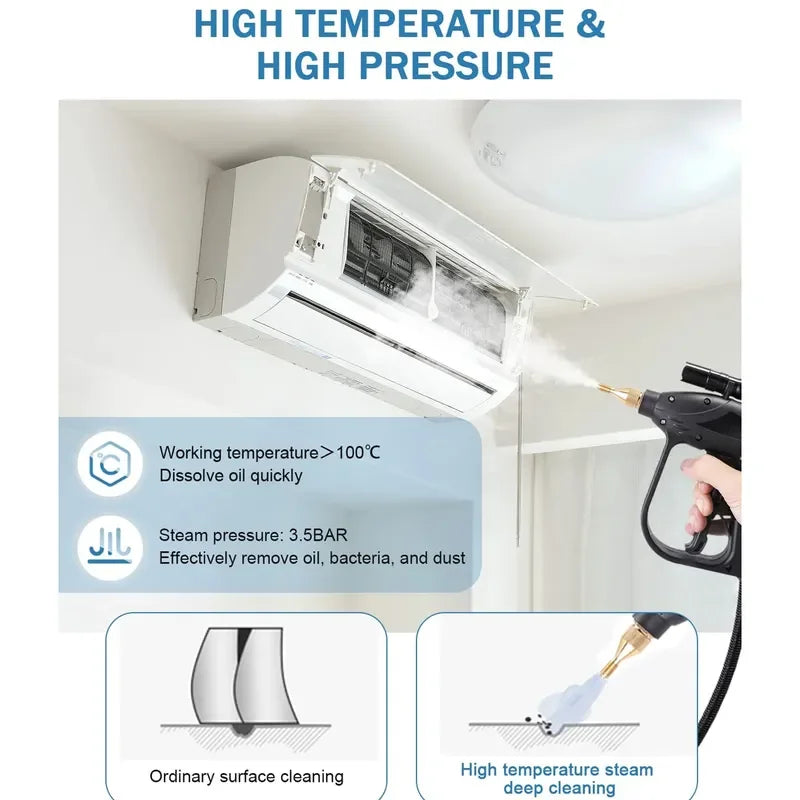 Professionele 3000W Stoomreiniger – Instelbare Stoomfunctie – Voor Keuken, Auto, Airco & Badkamer