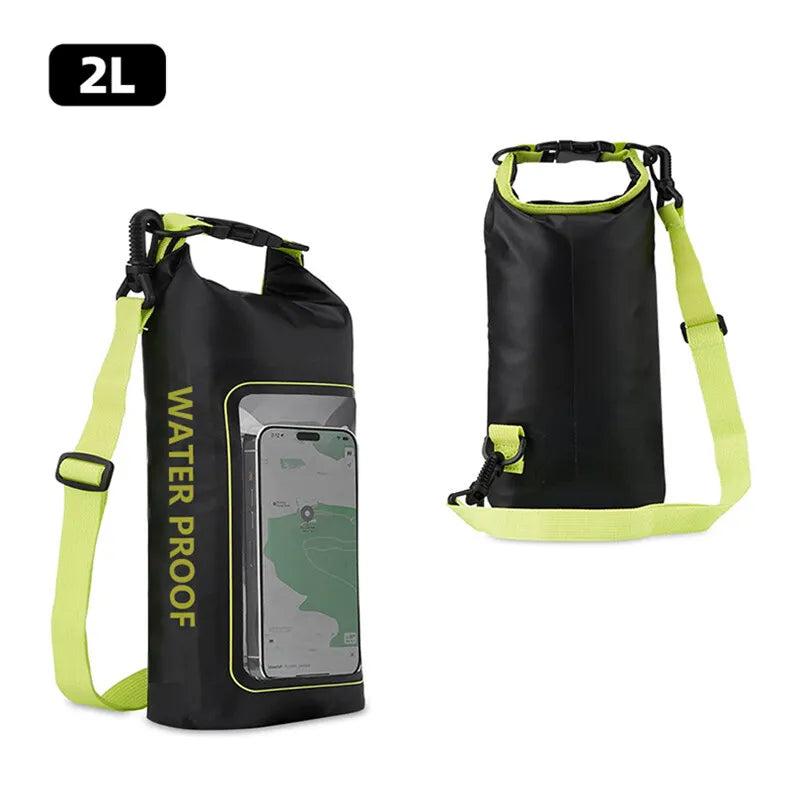 2L Droogzak met Touchscreen – Waterdichte Tas voor Trekking, Raften, Surfen & Kajak – Outdoor Sporttassen Campinguitrusting
