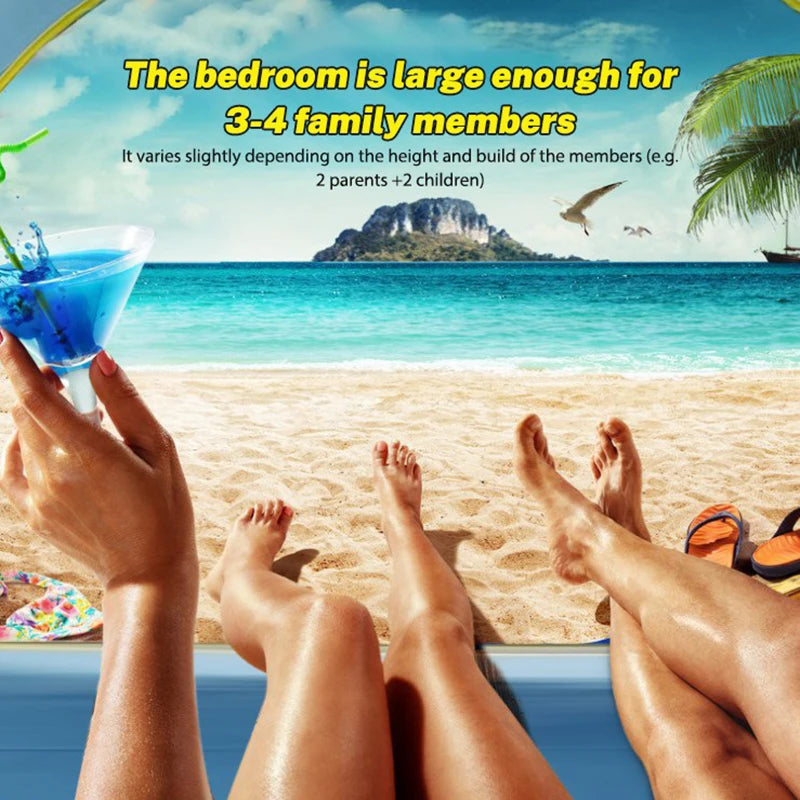 Snel Opvouwbare Strandtent – Automatische Zonnescherm Tent voor Camping & Outdoor (3-4 Personen)