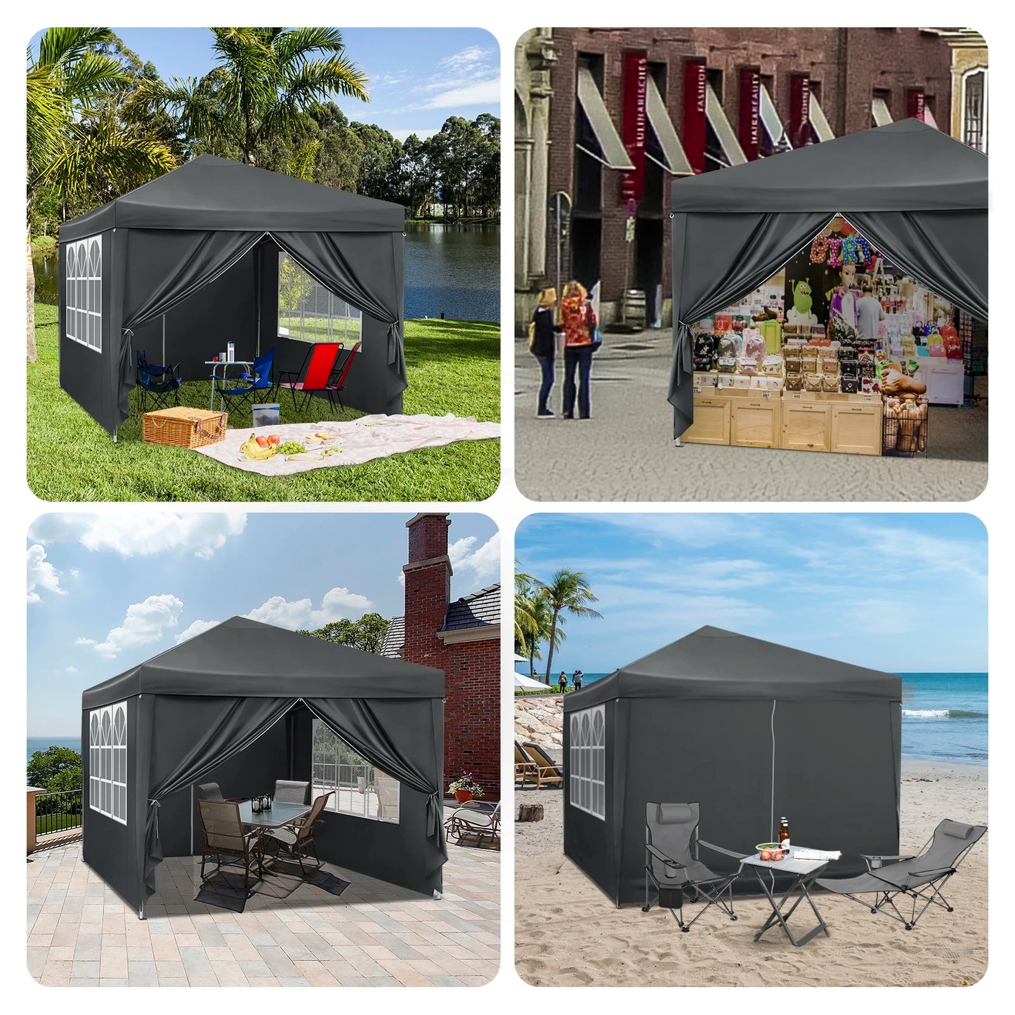 Opvouwbare Partytent 3x3m – Waterdicht & UV-bescherming met Draagtas