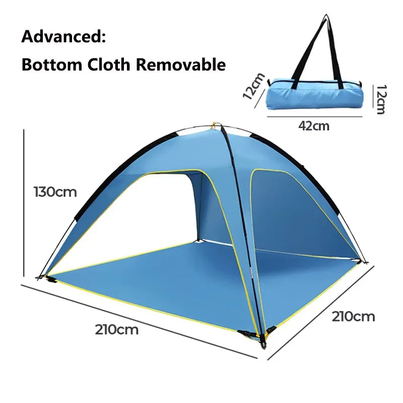 Snel Opvouwbare Strandtent – Automatische Zonnescherm Tent voor Camping & Outdoor (3-4 Personen)