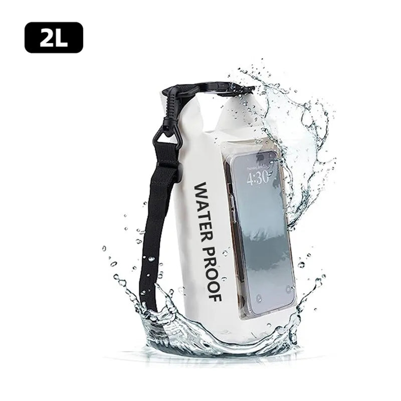 2L Droogzak met Touchscreen – Waterdichte Tas voor Trekking, Raften, Surfen & Kajak – Outdoor Sporttassen Campinguitrusting