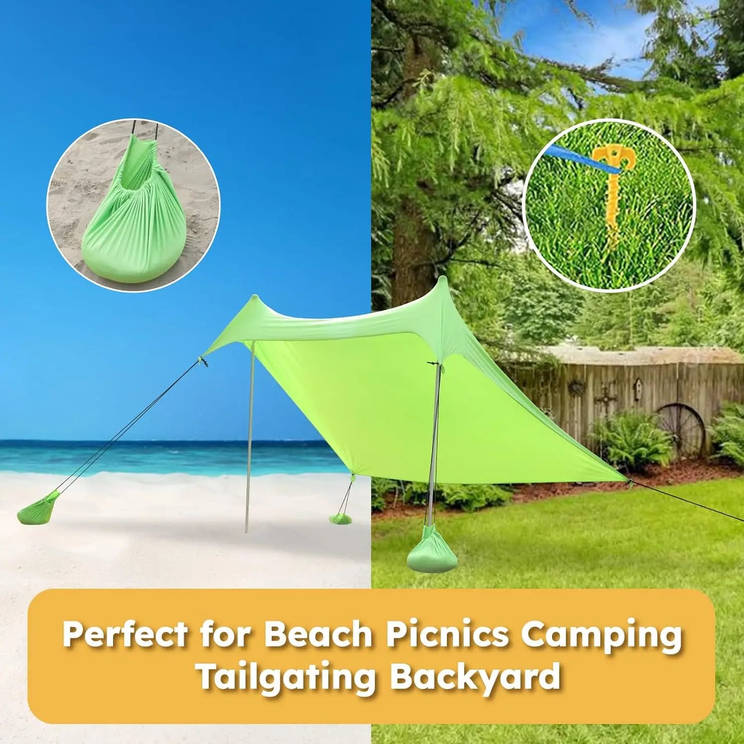 Draagbare Strandtent – UPF50+ Zonnescherm & Windbestendig