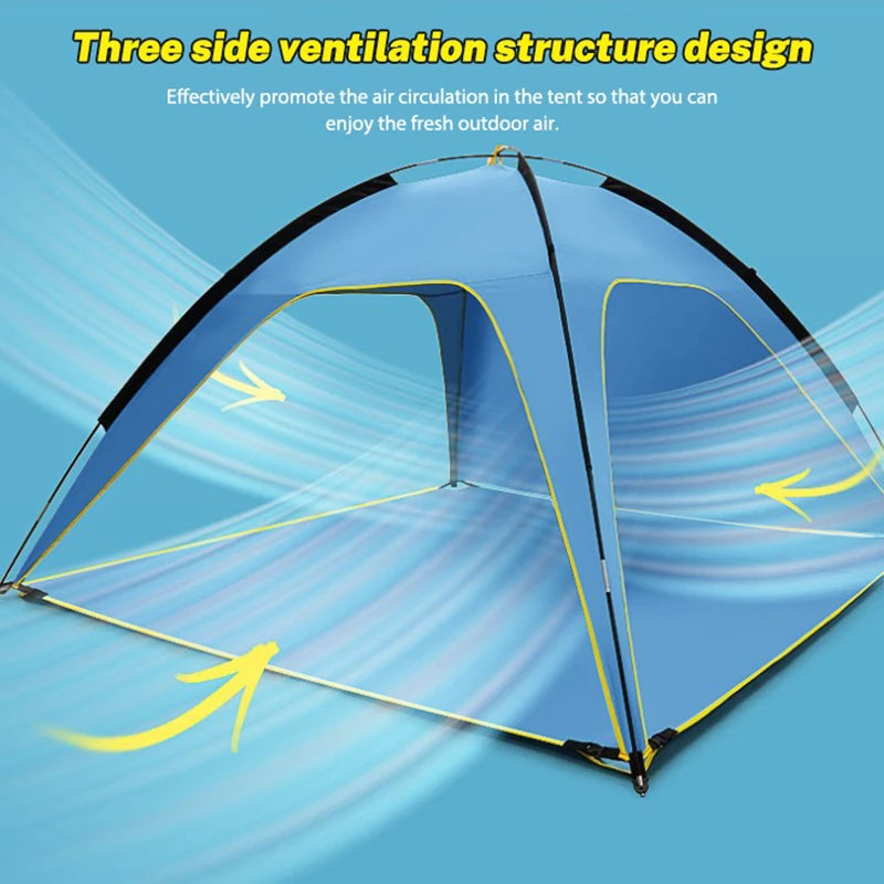 Snel Opvouwbare Strandtent – Automatische Zonnescherm Tent voor Camping & Outdoor (3-4 Personen)