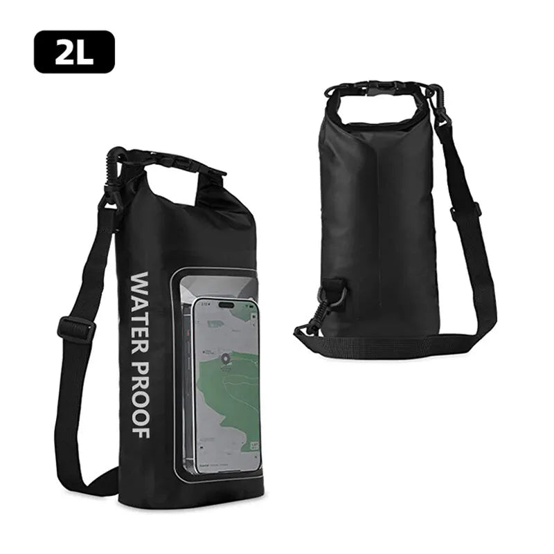 2L Droogzak met Touchscreen – Waterdichte Tas voor Trekking, Raften, Surfen & Kajak – Outdoor Sporttassen Campinguitrusting