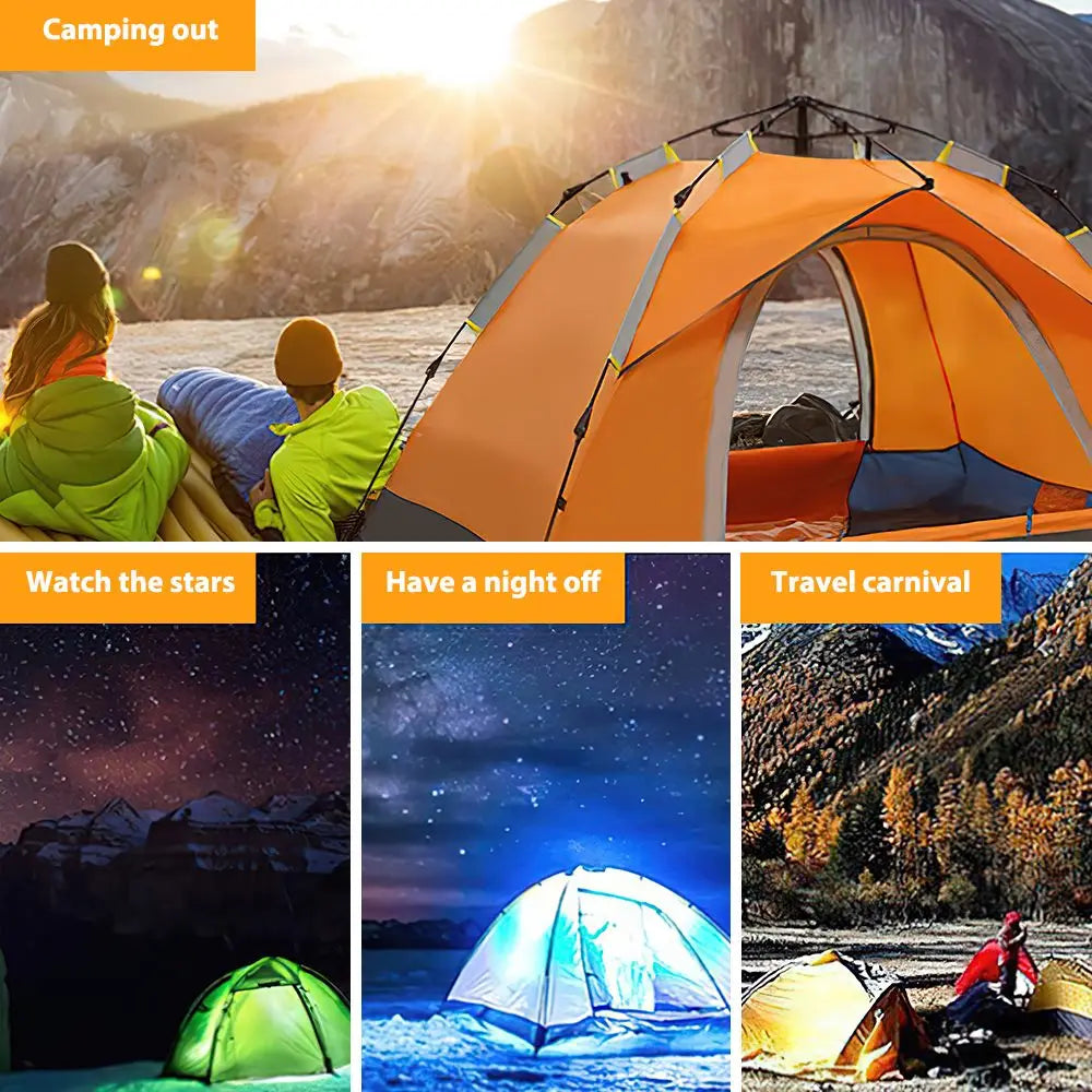Automatic Double Camping Tent - Waterproof, UV Protection, Quick Set Up, Suitable for 2 Persons