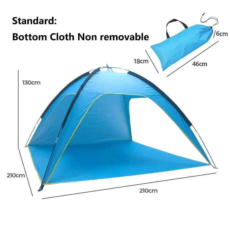 Snel Opvouwbare Strandtent – Automatische Zonnescherm Tent voor Camping & Outdoor (3-4 Personen)