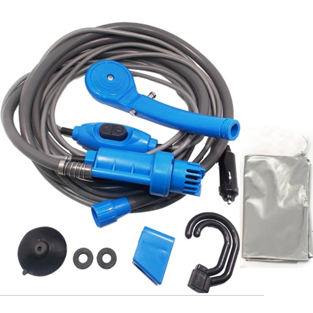 Draagbare Campingdouche 12V | Outdoor Reishanddoek met Auto Sigarettenaansteker, Voor Camping, Dierenbaden en Auto Reiniging