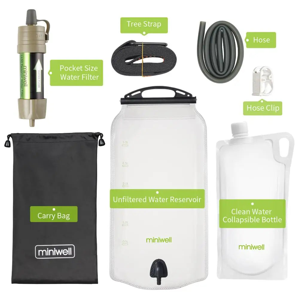 Outdoor Gravity Waterfilter – Ideaal voor Hiking, Camping & Survival