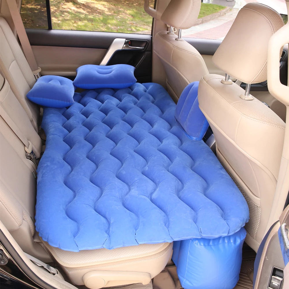 Universelles aufblasbares Auto-Luftbett – multifunktionale Rücksitzmatratze mit Kissen für Camping und Reisen
