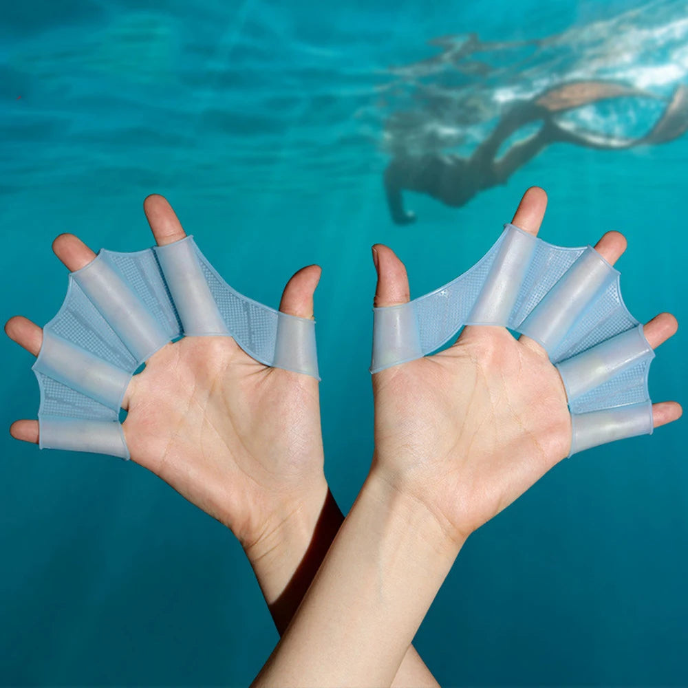 Siliconen Zwemvins Flippers voor Mannen, Vrouwen & Kinderen – Halfvinger Webbed Handschoenen voor Zwemmen, Training & Professionele Sport
