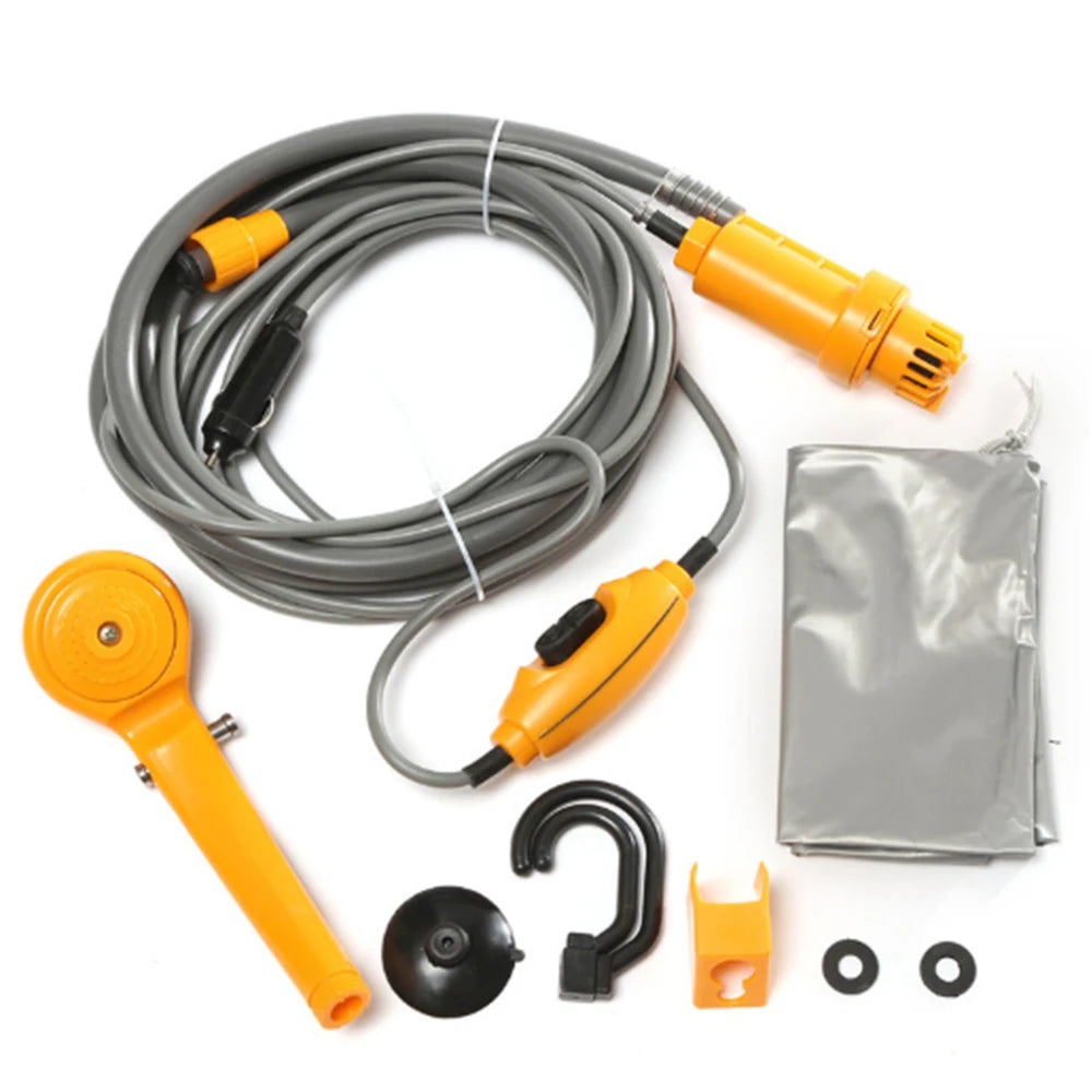 Draagbare Campingdouche 12V | Outdoor Reishanddoek met Auto Sigarettenaansteker, Voor Camping, Dierenbaden en Auto Reiniging