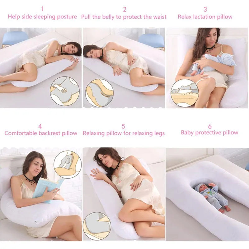 130*70cm Zwangerschaps Kussen - Lichaamskussen voor Zwangerschap, Borstvoeding en Slaapcomfort voor Vrouwen