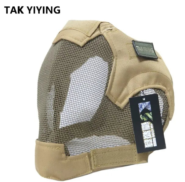 TAK YIYING Airsoft Full Face Mask – Stalen Mesh Beschermmasker voor Paintball & Jacht