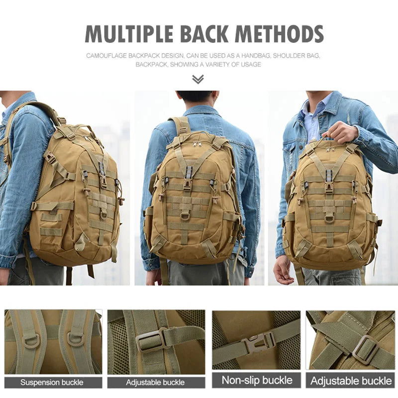 40L Tactische Rugzak met Molle โ Outdoor Reistas voor Heren | Hiking, Kamperen & Vissen