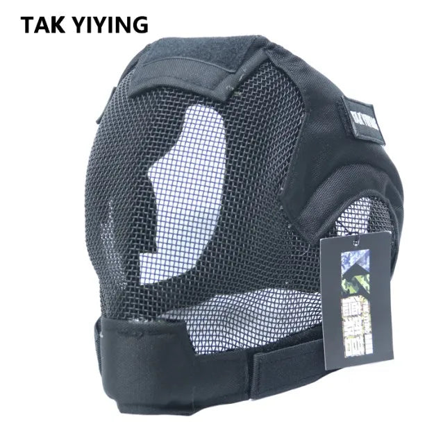 TAK YIYING Airsoft Full Face Mask – Stalen Mesh Beschermmasker voor Paintball & Jacht