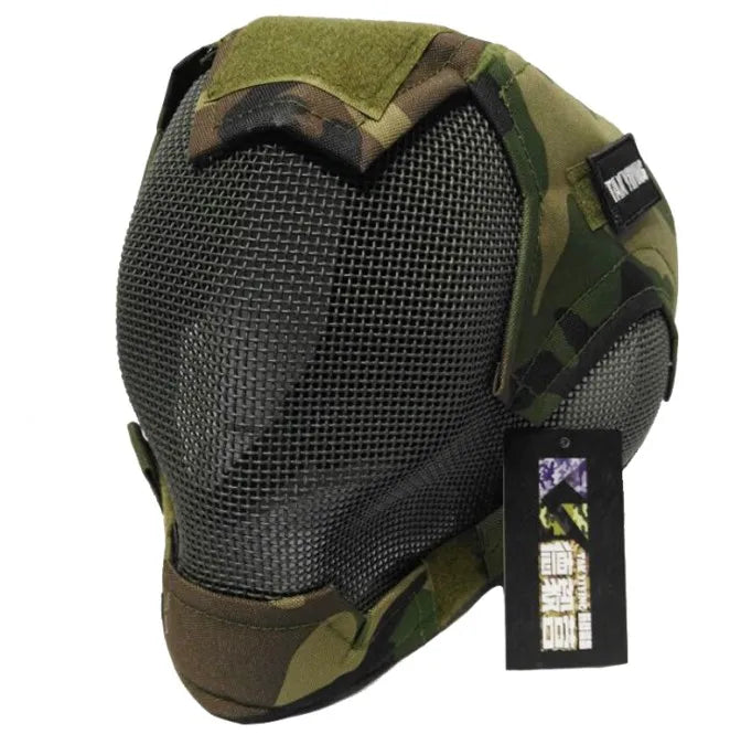 TAK YIYING Airsoft Full Face Mask – Stalen Mesh Beschermmasker voor Paintball & Jacht
