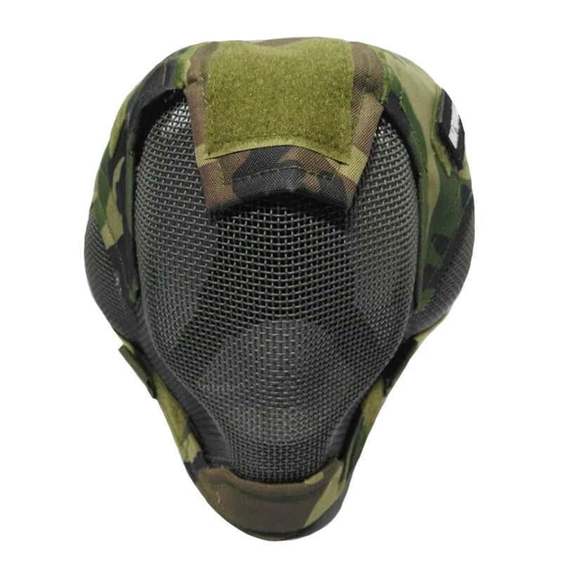 TAK YIYING Airsoft Full Face Mask – Stalen Mesh Beschermmasker voor Paintball & Jacht