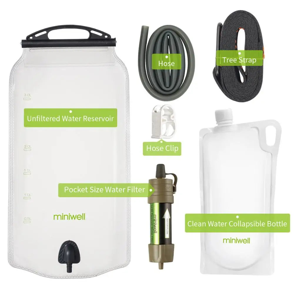 Outdoor Gravity Waterfilter – Ideaal voor Hiking, Camping & Survival