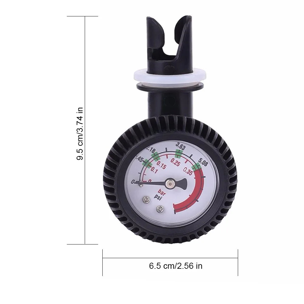 Kayak Boot Lucht Drukmeter - Rubber Dinghy Barometer met Handpomp, Verstelbaar tot 0.35 Bar voor Inflatable Boats