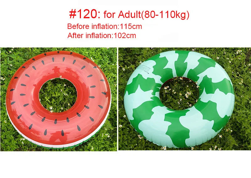 Watermelon Pool Float - Inflatabele Zwemring voor Volwassenen en Kinderen, Perfect voor Zomer Beach Party en Zwembad