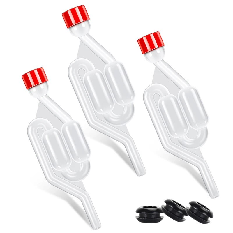 3-delige S-vormige waterslot set – Luchtsloten voor fermentatie – Geschikt voor wijn, bier & kombucha