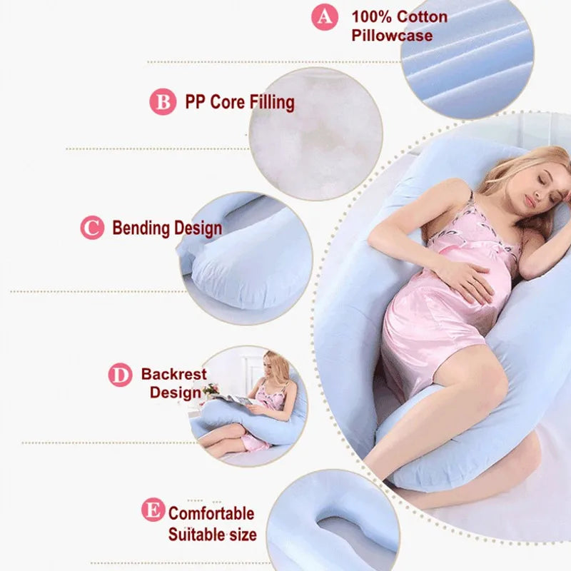 130*70cm Zwangerschaps Kussen - Lichaamskussen voor Zwangerschap, Borstvoeding en Slaapcomfort voor Vrouwen