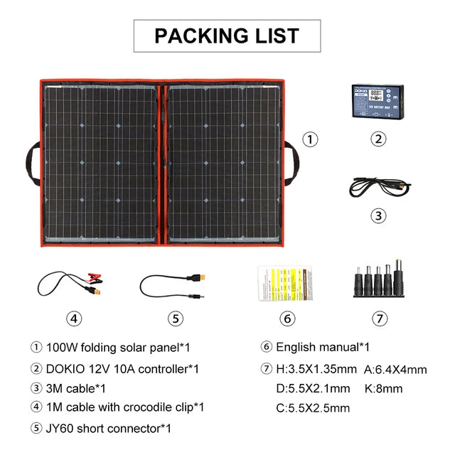 100W Flexibel & Opvouwbaar Zonnepaneel – 18V/12V met Controller voor Camping, Reis & RV