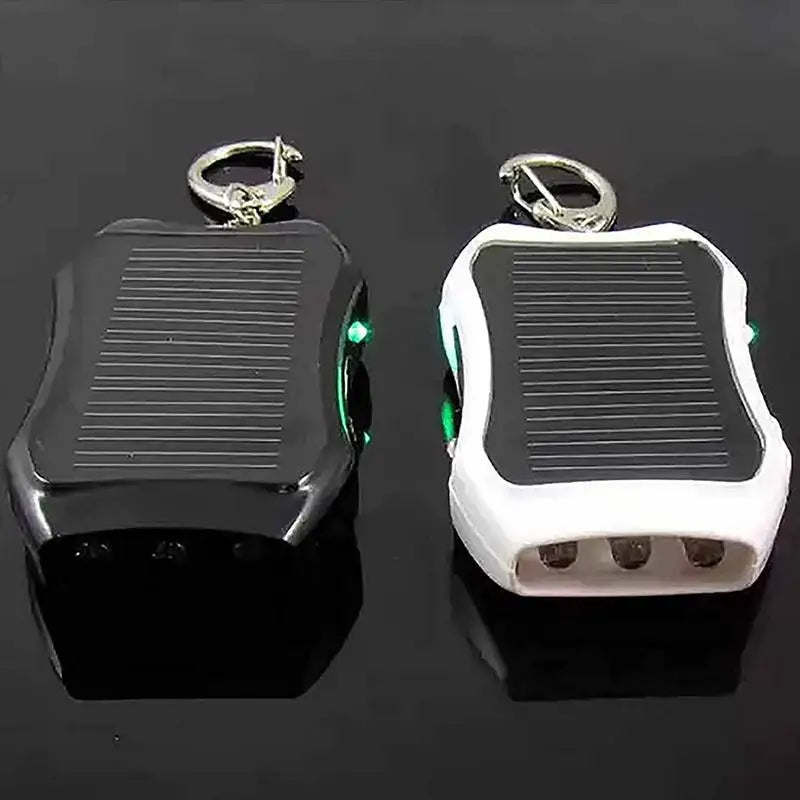 Mini Sleutelhanger LED Zaklamp - Solar Powerbank 1500mAh met Karabijnhaak voor Outdoor Survival en Noodverlichting