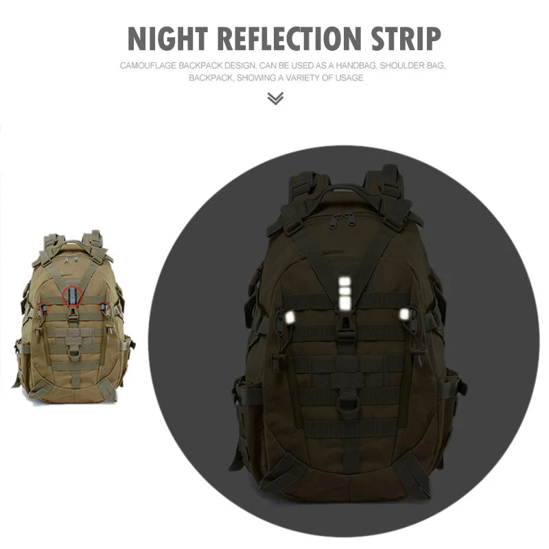 40L Tactische Rugzak met Molle โ Outdoor Reistas voor Heren | Hiking, Kamperen & Vissen