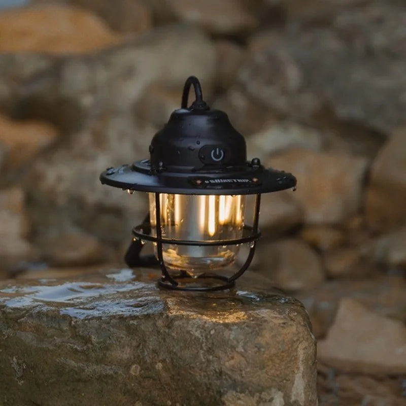 Outdoor Retro Smalldroplight | USB Oplaadbare LED Camping Hanglamp voor Sfeer en Tentverlichting
