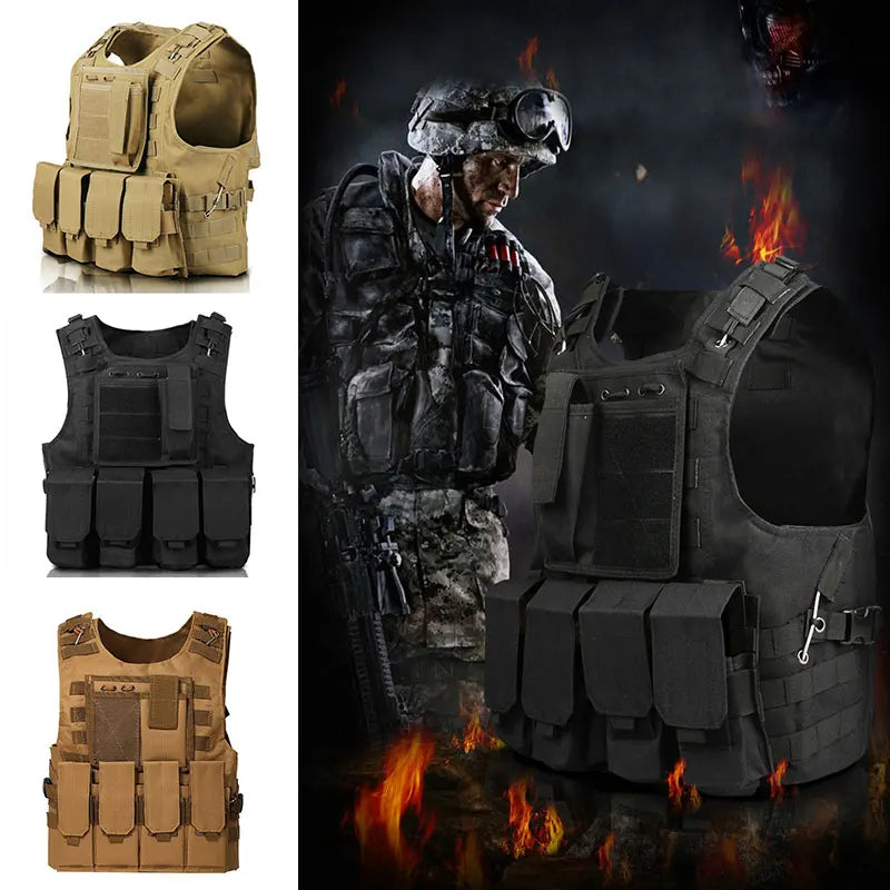 Tactisch Vest – MOLLE Assault Airsoft Vest, Outdoor Jachtuitrusting, Camouflage Veiligheidsvest