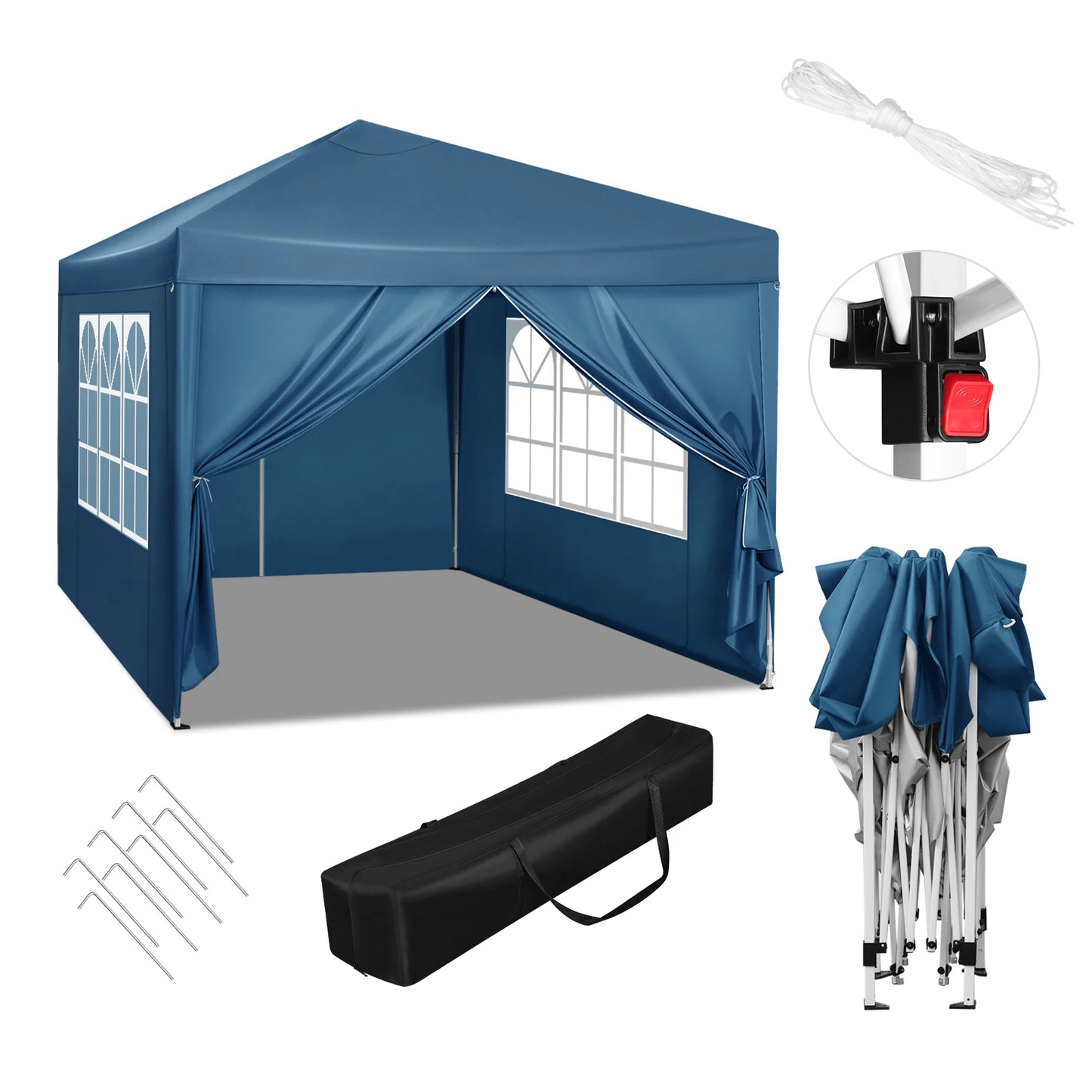 Opvouwbare Partytent 3x3m – Waterdicht & UV-bescherming met Draagtas