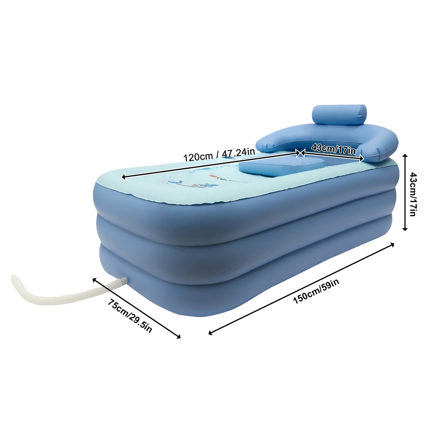 Opblaasbaar Bad voor Volwassenen – Draagbaar PVC Opvouwbaar Spa Bad, Zwembad voor Baby's en Volwassenen, Geschikt voor Reizen