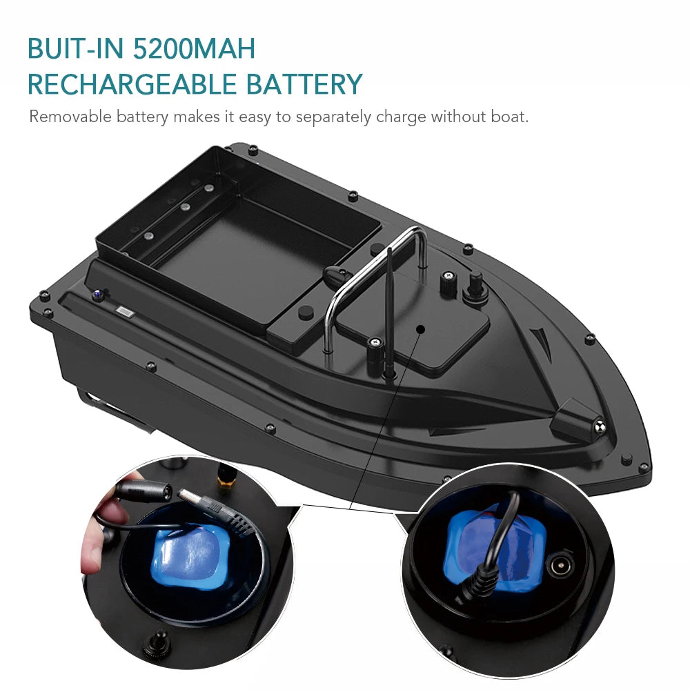 GPS Vissersboot met Bait Containers - Automatische Afstandsbediening Bait Boat, Bereik 400-500m