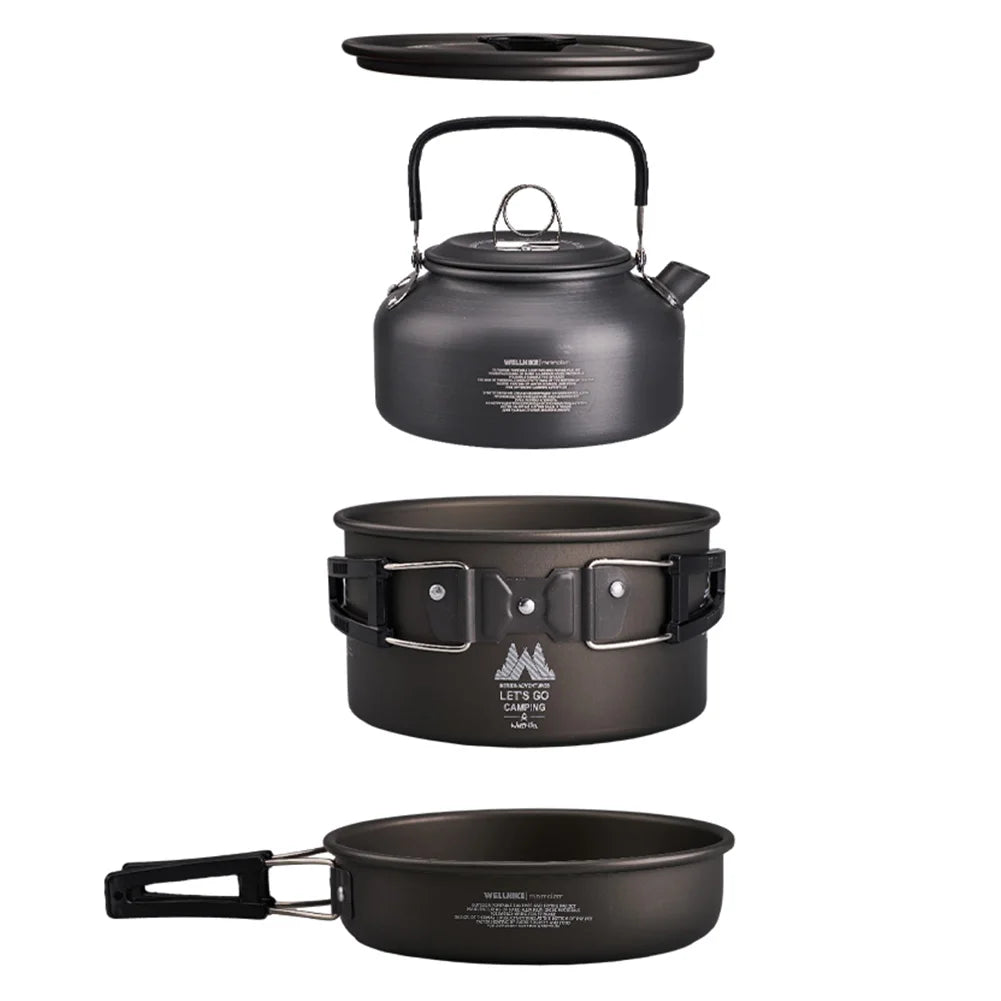 Camping Kookset met Waterketel & Draagbare Kooktoestel – Outdoor Kookgerei