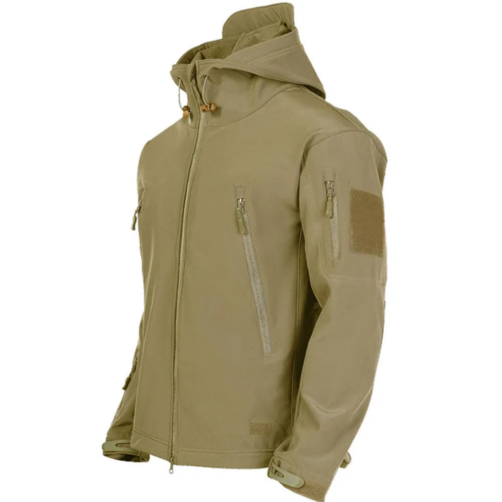 Militaire Softshell Jas Heren – Winddichte en Waterdichte Tactical Jas met Capuchon en Zakken voor Vier Seizoenen