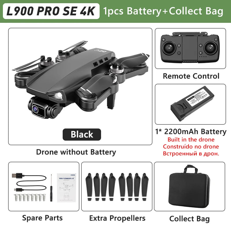 L900 PRO GPS-Drohne – 4K-Doppelkamera | 5G WLAN FPV | Faltbarer Quadrocopter mit bürstenlosem Motor