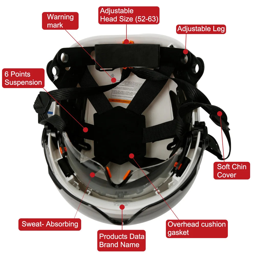Construction Safety Helmet with Bluetooth 5.0 – Noise Cancelling Earmuffs, Visor & Reflective Stickers, CE Certified