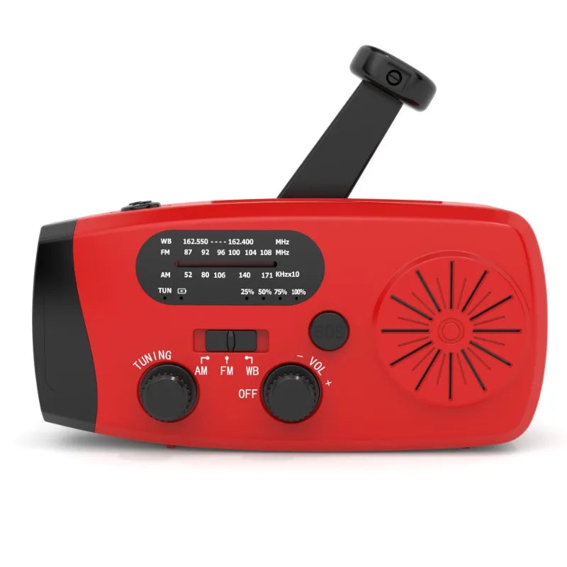 Handkurbel- und Solar-Wetterradio – 2000 mAh AM/FM/NOAA-Notfallradio mit Powerbank und Taschenlampe