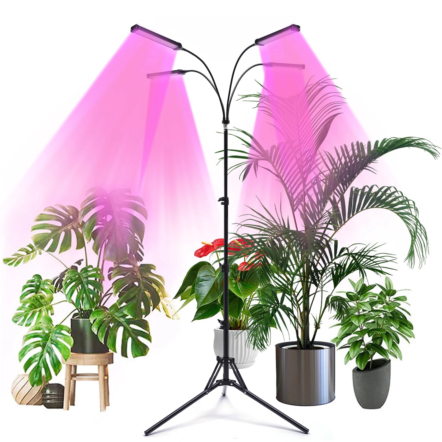 Professionele LED Kweeklamp – Full Spectrum Groeilamp met 4 Koppen & Statief