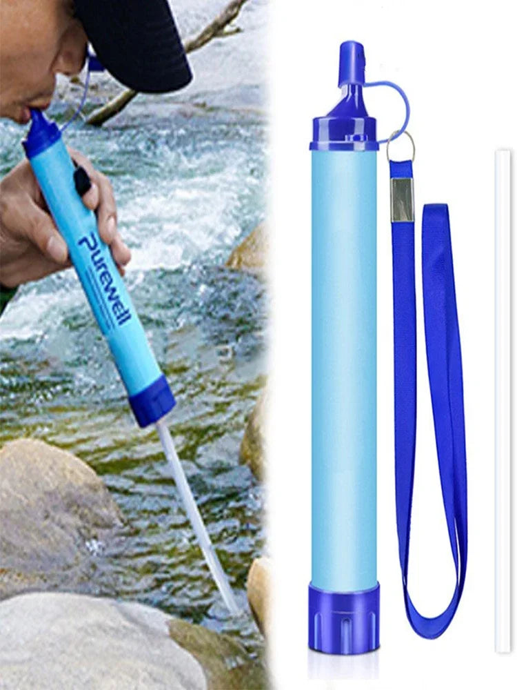 Draagbare Outdoor Waterzuiveringsrietje - Noodfilter voor Kamperen, Wandelen en Survival