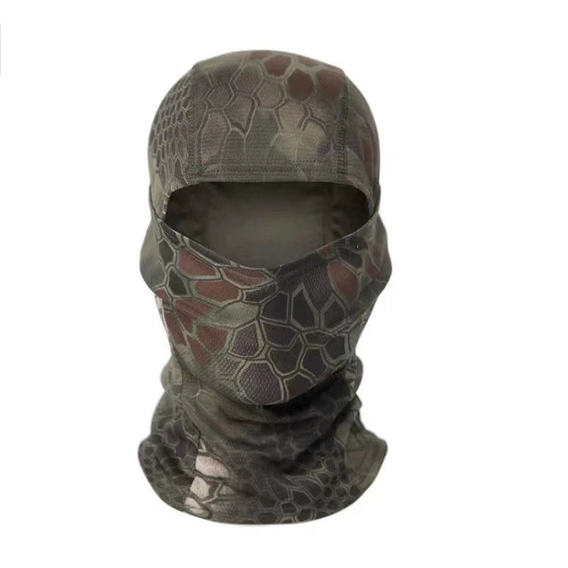 Camouflage Balaclava Hoed voor Fietsers & Jagers – Volledige Gezichtsmasker voor Buiten, Skiën, Motorhelm Binnenmuts