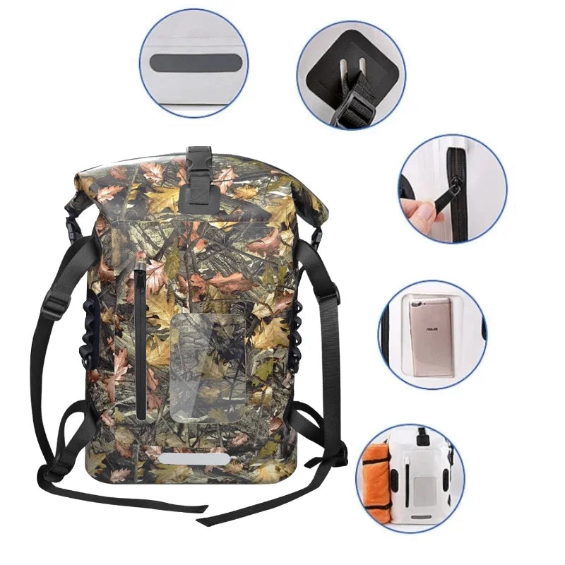 30L Waterdichte Drift Tas - Zwem Rugzak voor Rafting, Kanoën, Kamperen, Trekking, met Molle Systeem en Reflecterende Strips