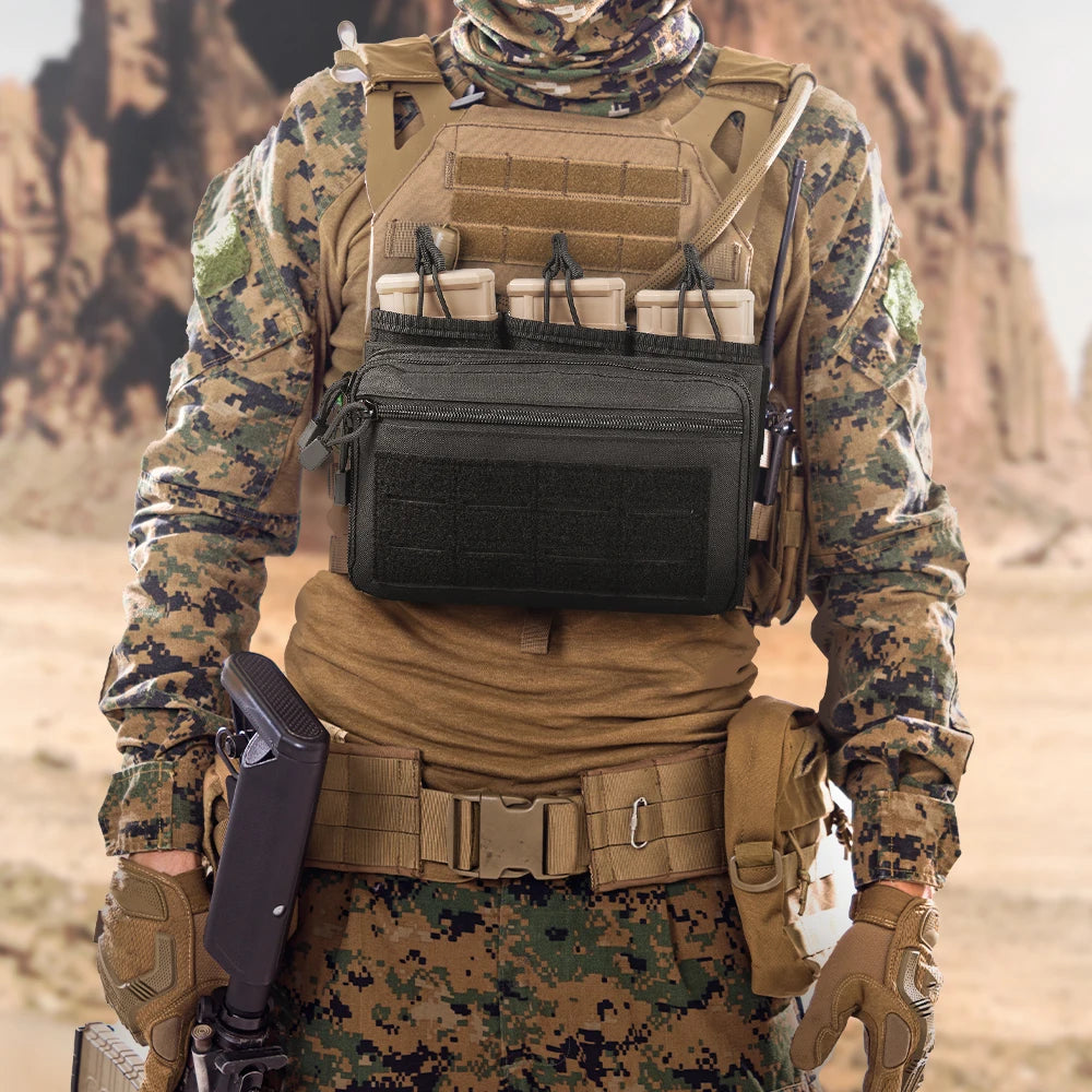 Tactical Triple Magazine Pouch – 5.56mm & 7.62mm Open Top MOLLE Pouch for Airsoft and Hunting