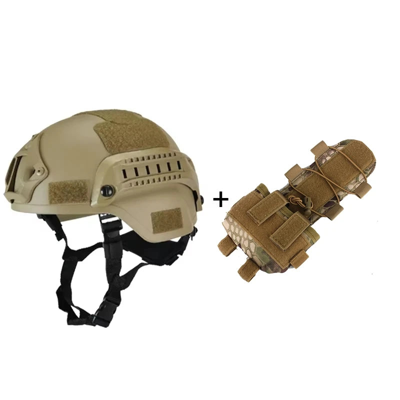 MICH2000 Airsoft MH Tactical Helm – Militärhelm mit Batterietasche für Airsoft, Jagd und Sicherheit
