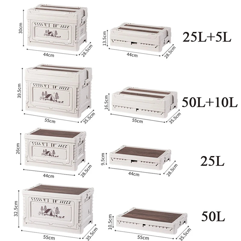 Camping Box 60L | Opvouwbare Opbergdoos met Grote Capaciteit voor Thuis, Kamperen en Picknicken