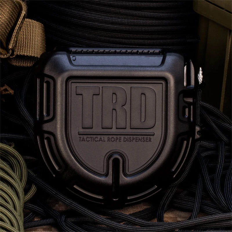 Tactical Rope Dispenser with Cutting Blade - Paracord Storage Box for Outdoor Survival and Emergency Situations